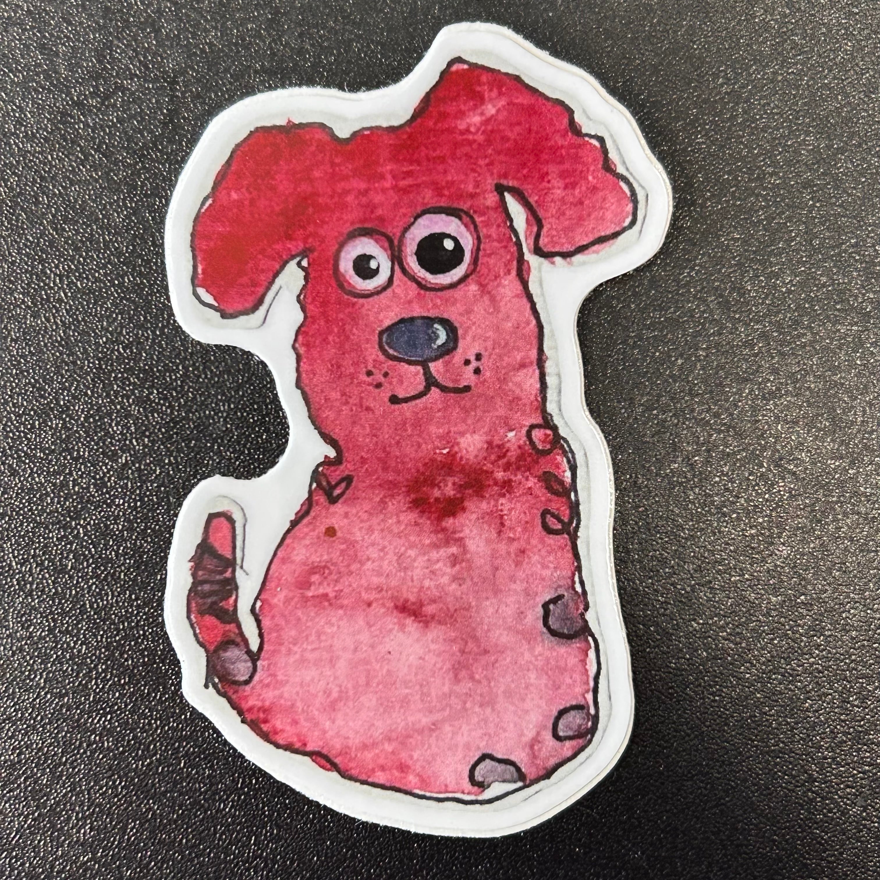Red Pup Sticker