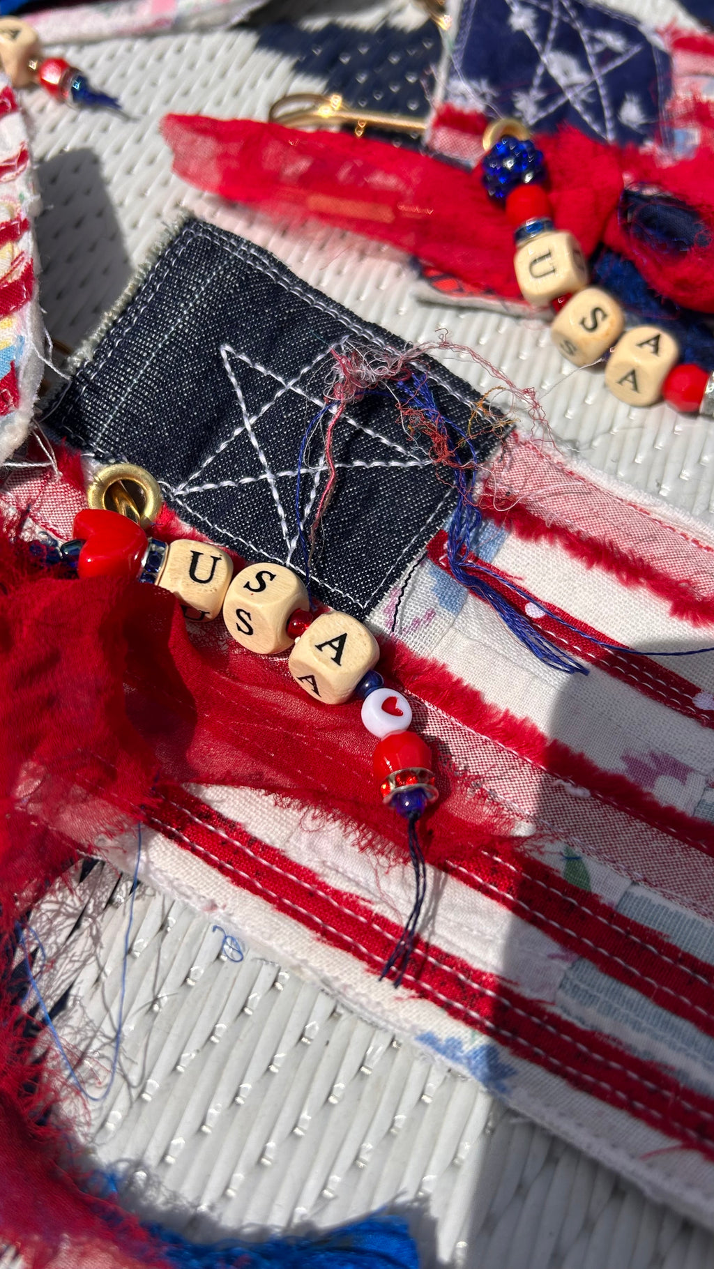 FLAG BAG TAGS -USA