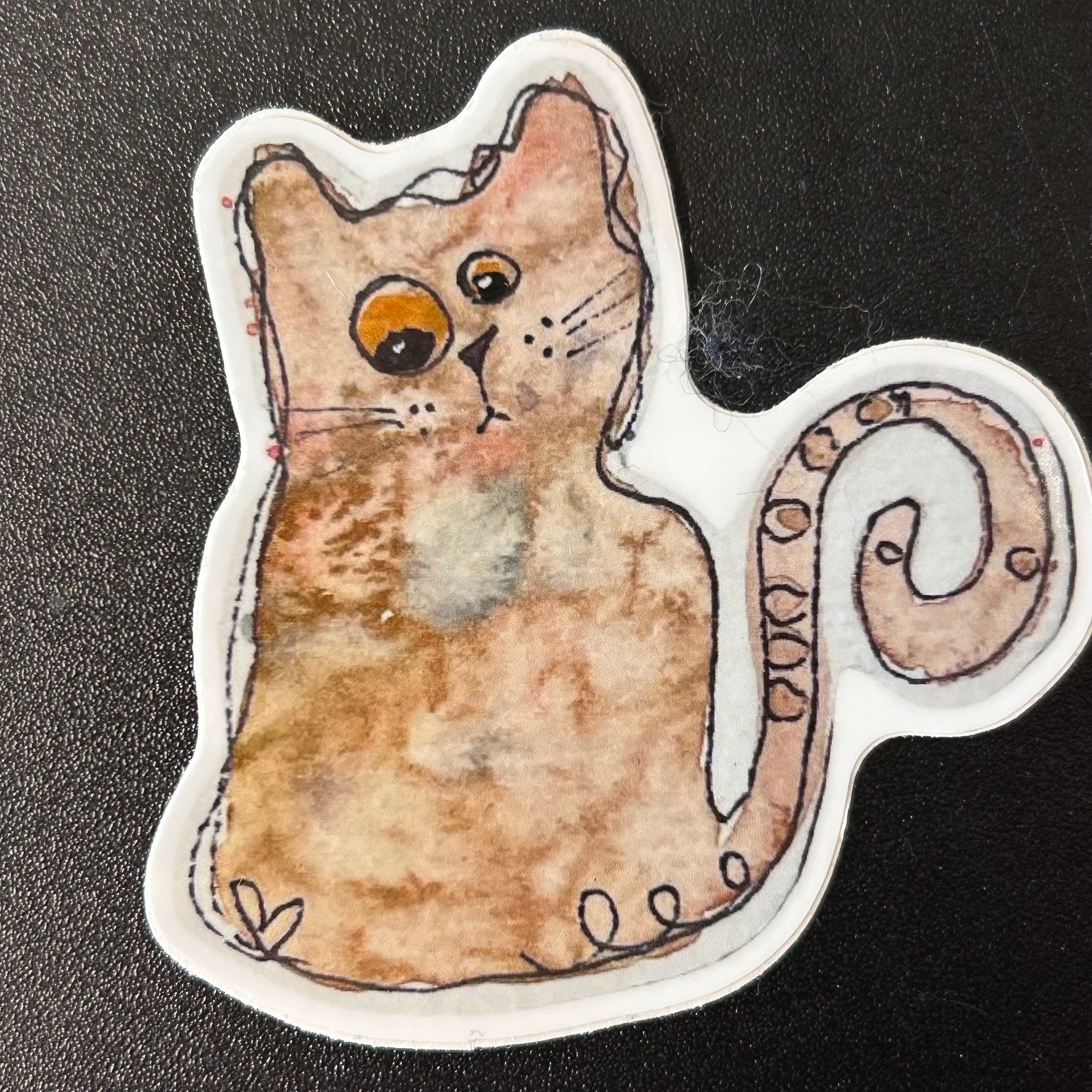 Tan Kitty Sticker