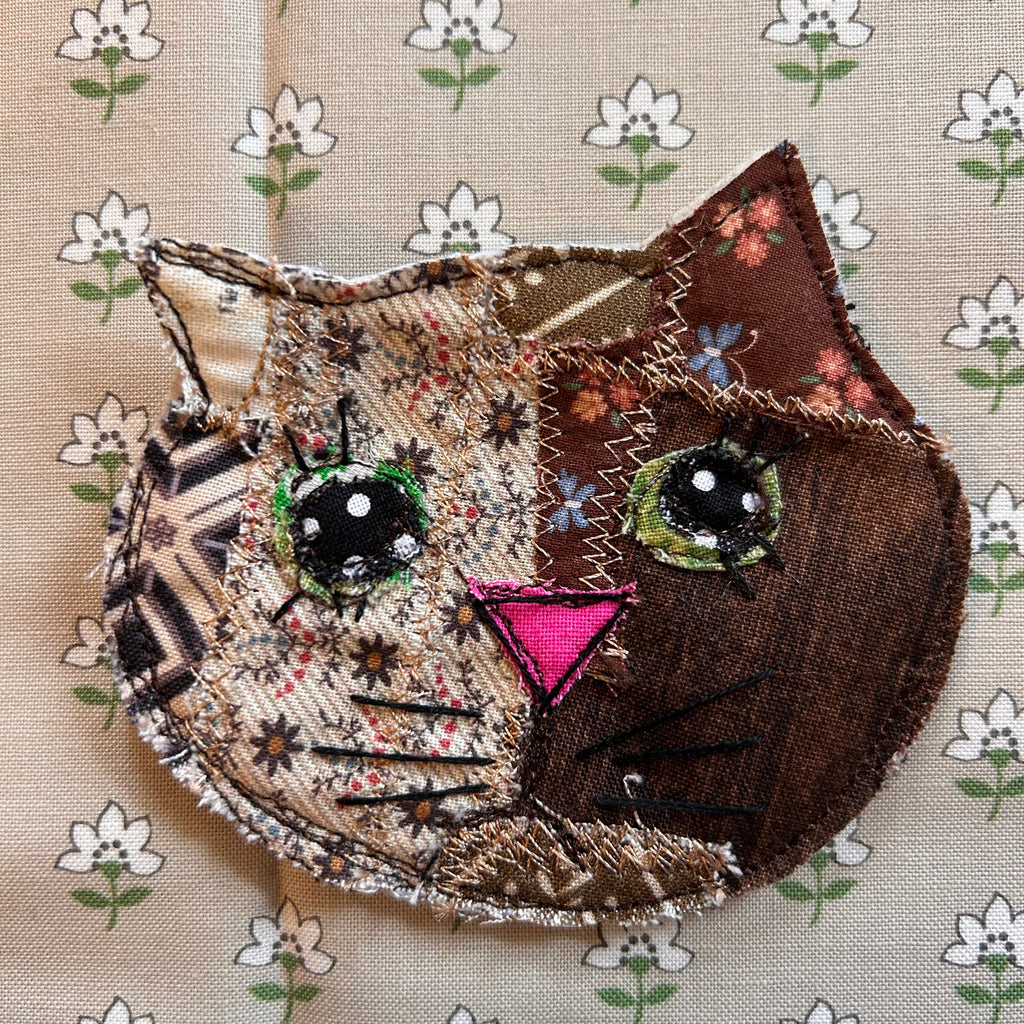 Patchwork Kitten Pin