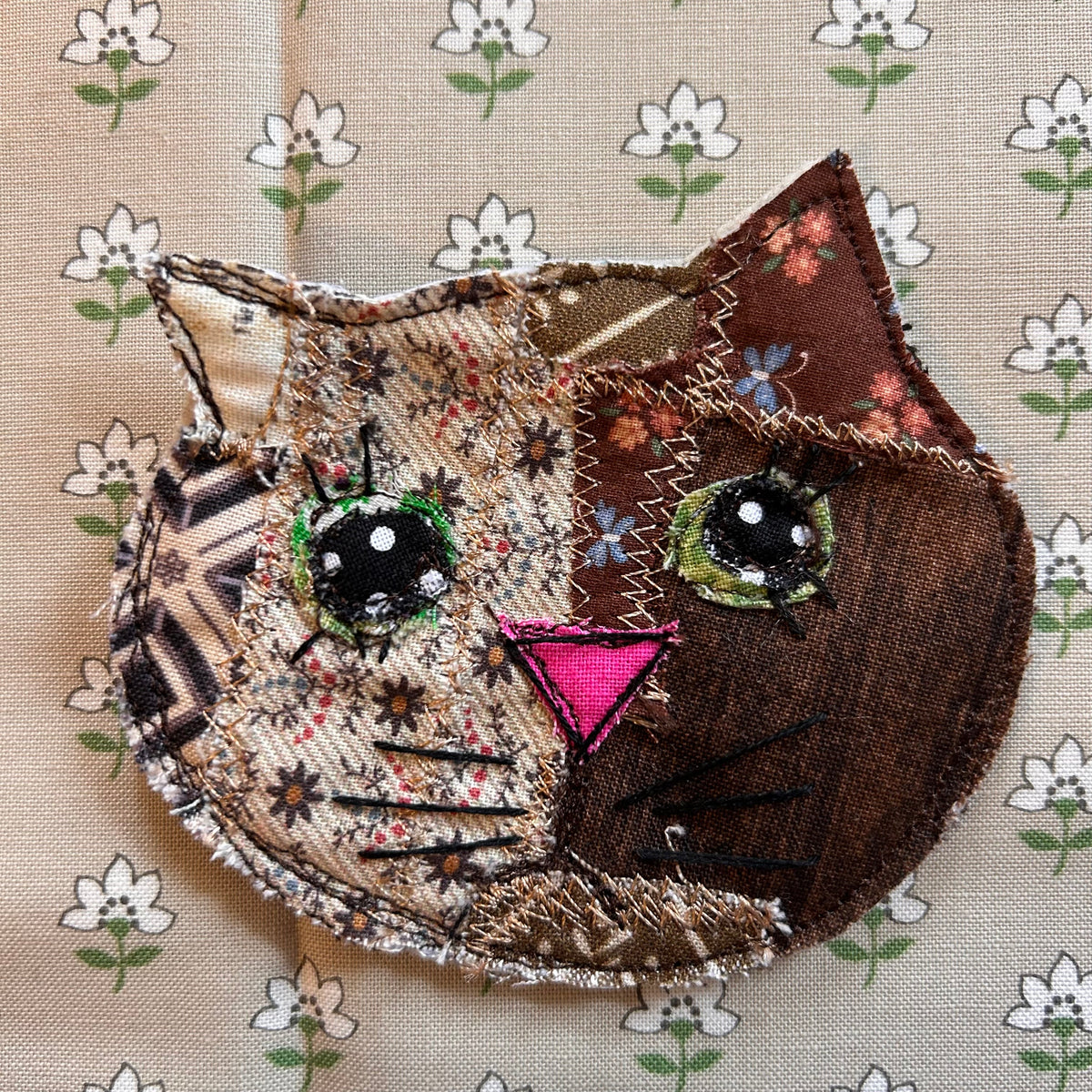 Patchwork Kitten Pin