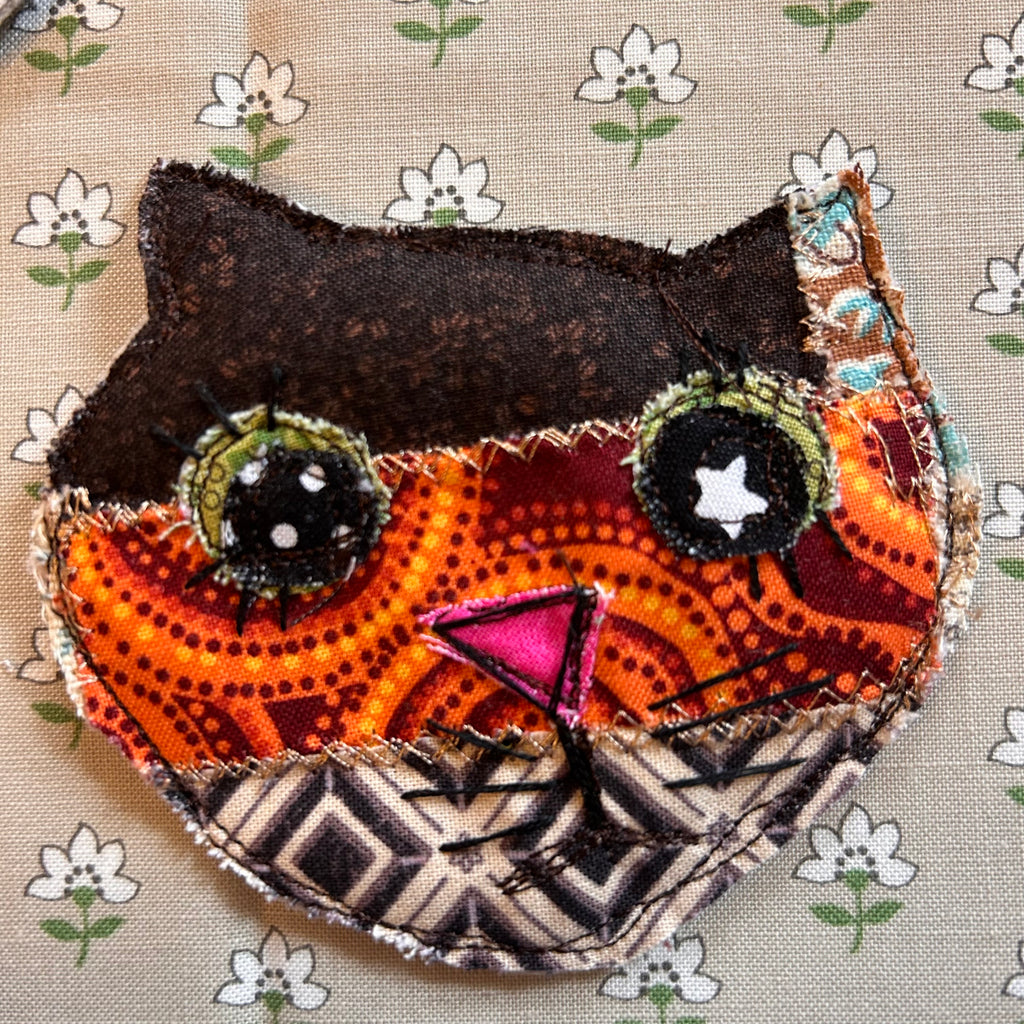 Patchwork Kitten Pin