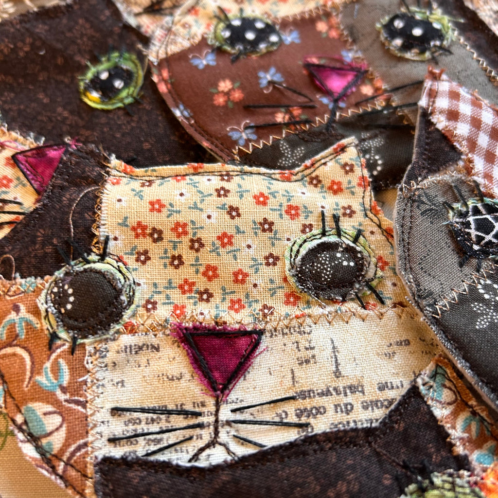 Patchwork Kitten Pin