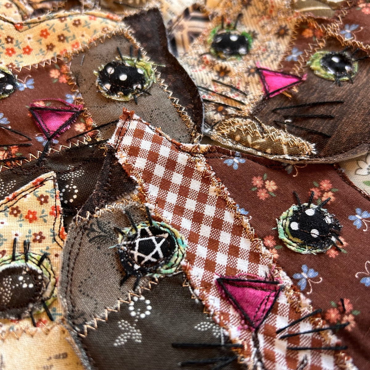 Patchwork Kitten Pin