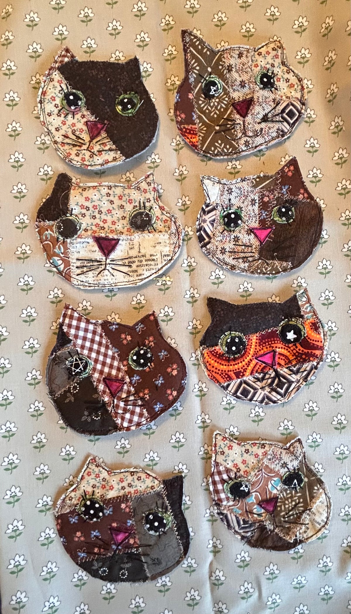 Patchwork Kitten Pin