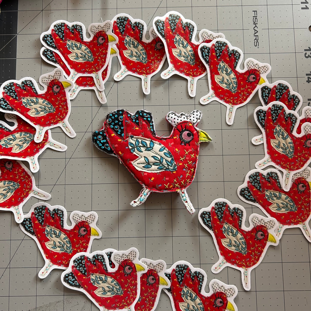 Red Funky Chicken Sticker