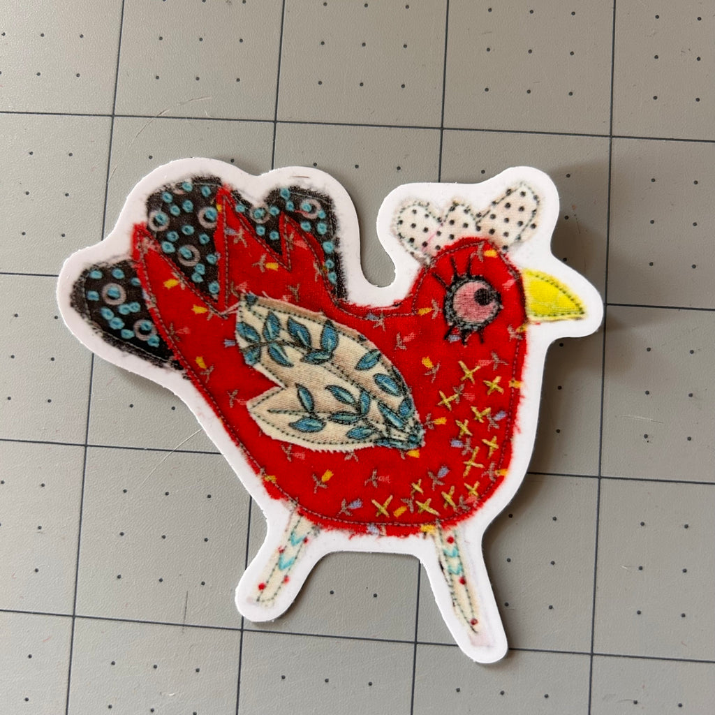 Red Funky Chicken Sticker