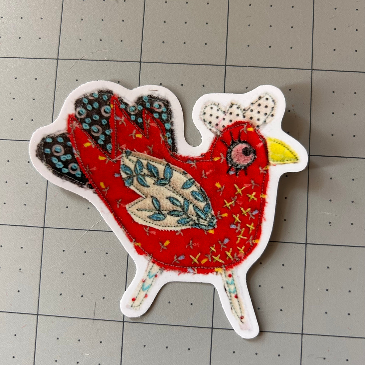 Red Funky Chicken Sticker