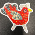Red Funky Chicken Sticker