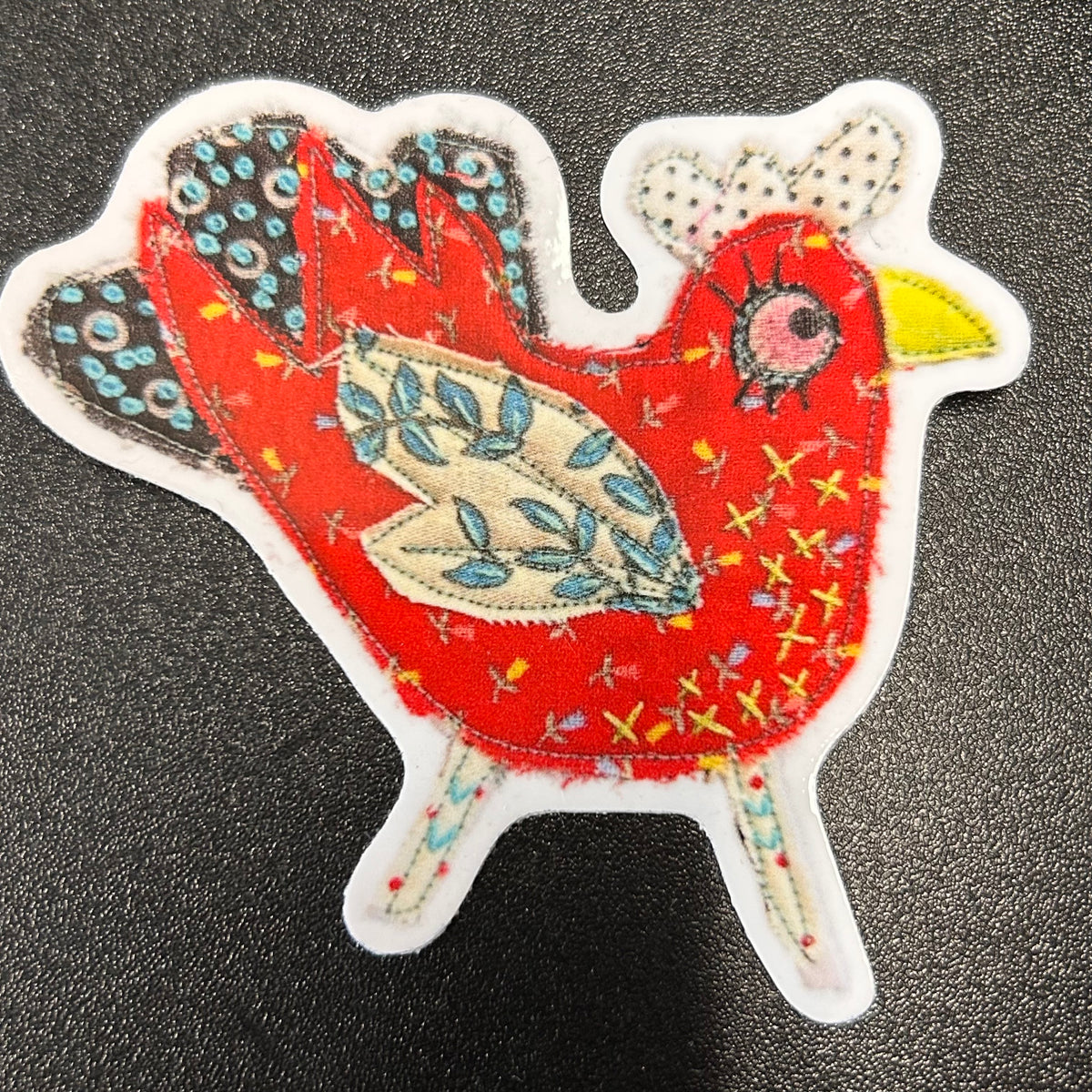 Red Funky Chicken Sticker