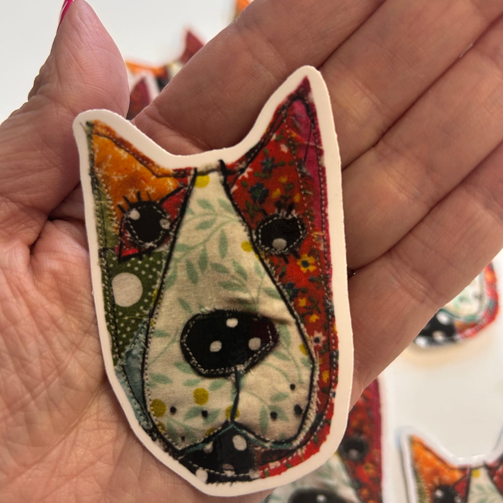 Patchwork Puppy Sticker