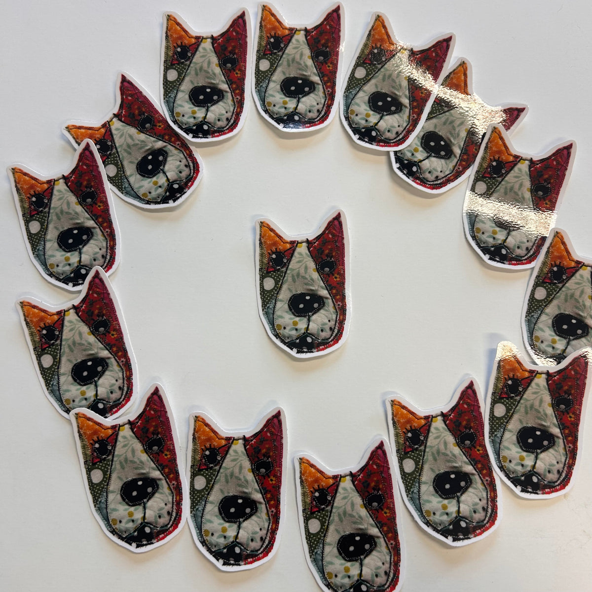 Patchwork Puppy Sticker