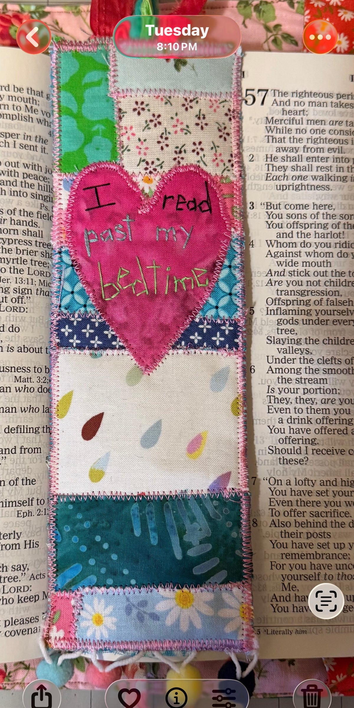 I Read Past Bedtime bookmark