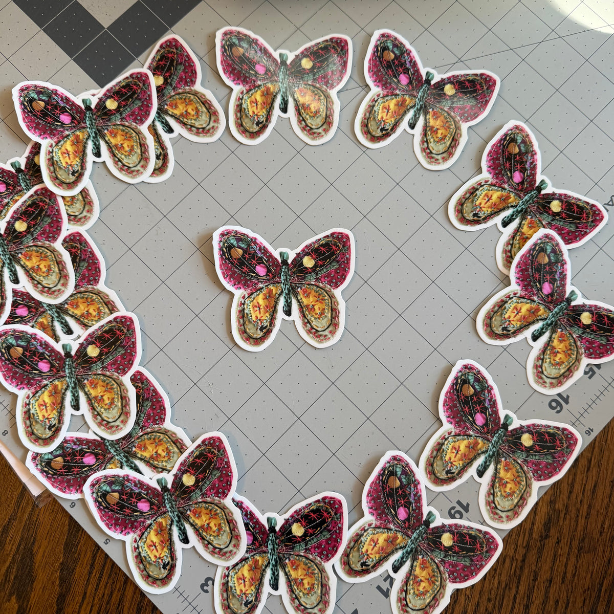 Butterfly slow stitched sticker