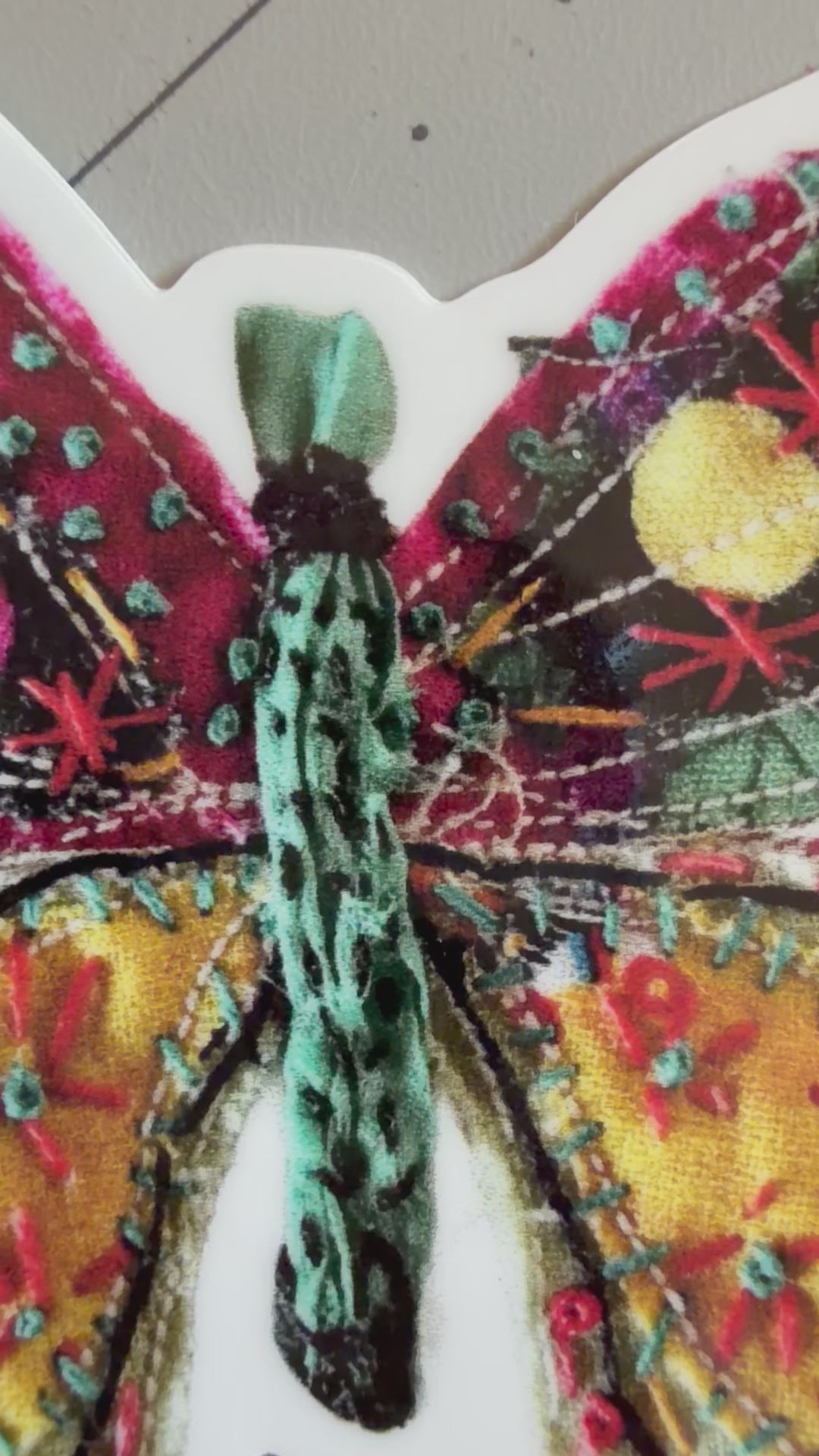 Butterfly slow stitched sticker
